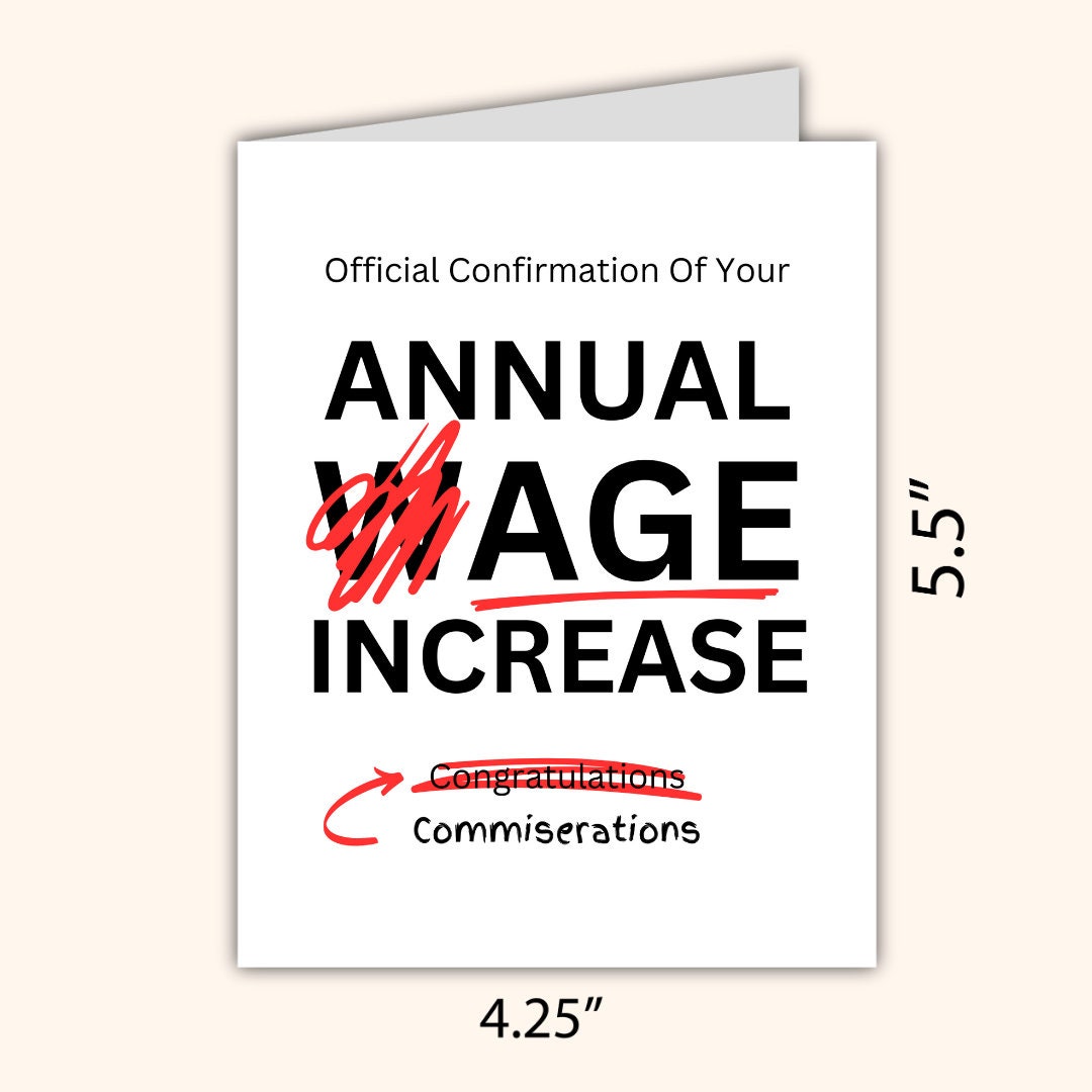 Funny Wage Increase Birthday Card | Funny 40th 50th 60th 70th Birthday Card | Dad Birthday Card | Husband Wife Boyfriend Girlfriend Partner