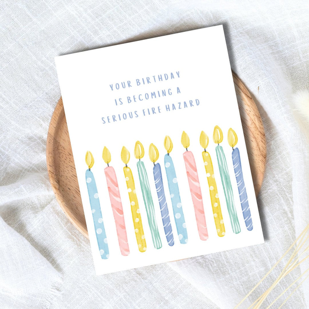 Fire Hazard Birthday Card Funny birthday card for your best friend, boyfriend, girlfriend, husband, wife, mum, dad, brother, sister, grandpa