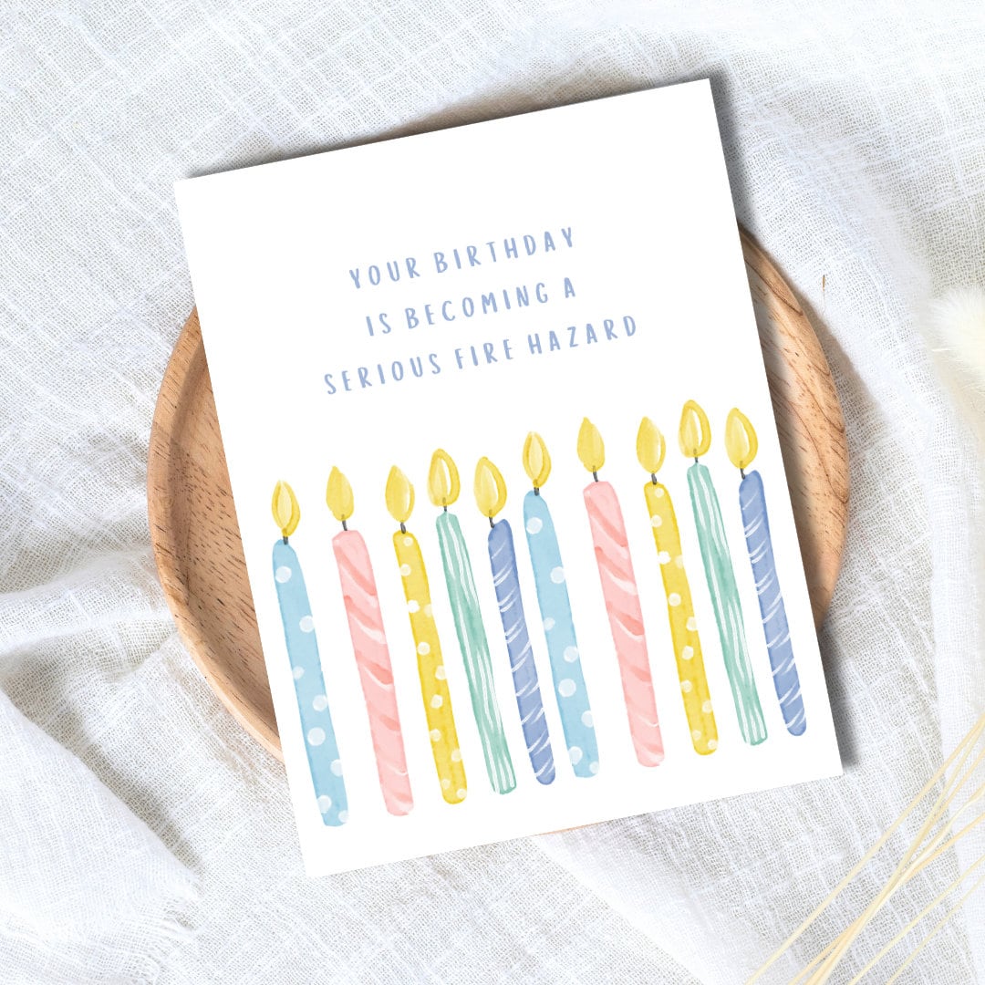 Fire Hazard Birthday Card Funny birthday card for your best friend, boyfriend, girlfriend, husband, wife, mum, dad, brother, sister, grandpa
