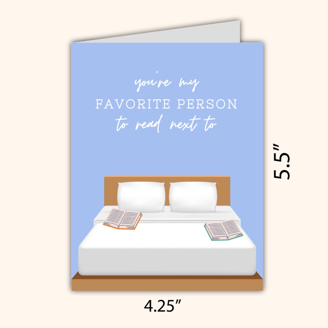 My Favorite Person To Read Next To Love Birthday Card Heartfelt Wedding/Dating Anniversary For Husband Wife Boyfriend Girlfriend Him Bookish