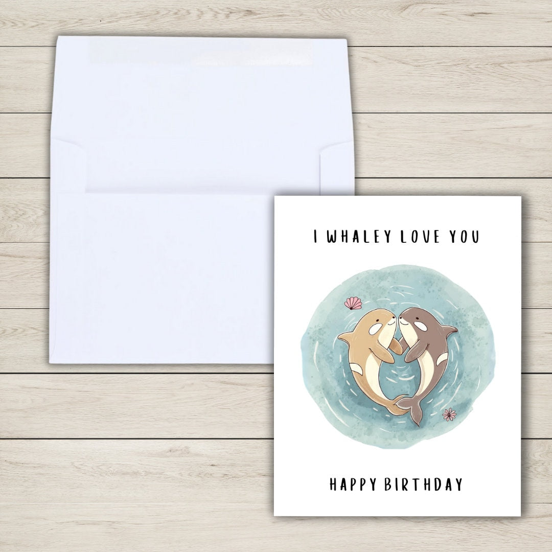 I Whaley Love You Birthday Anniversary Card | Husband Birthday Card | Wife Birthday Card | Girlfriend Birthday Card |  | Funny Birthday Card