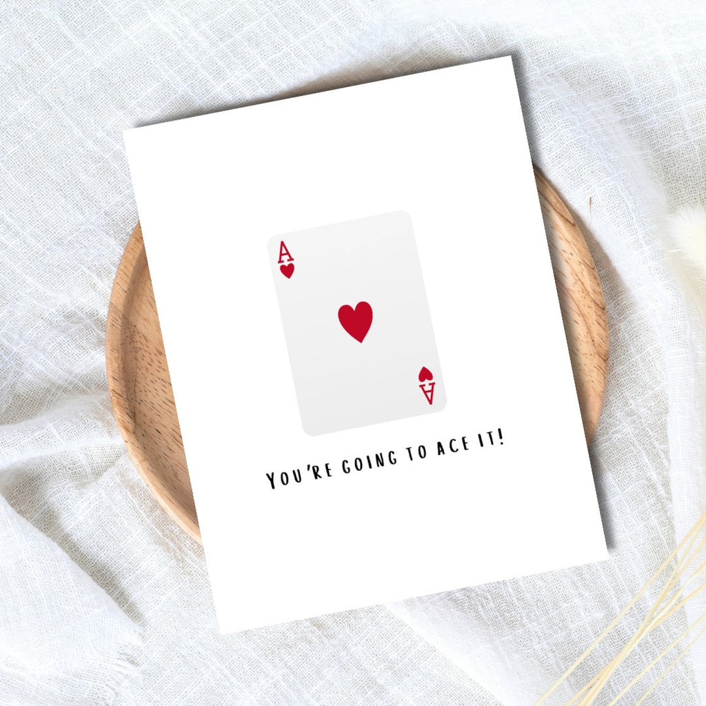 You're Going To Ace It Card New Job Good Luck Work Friend, Congratulations Card, Graduation, Well Done, New Job, Promotion Personalized Card