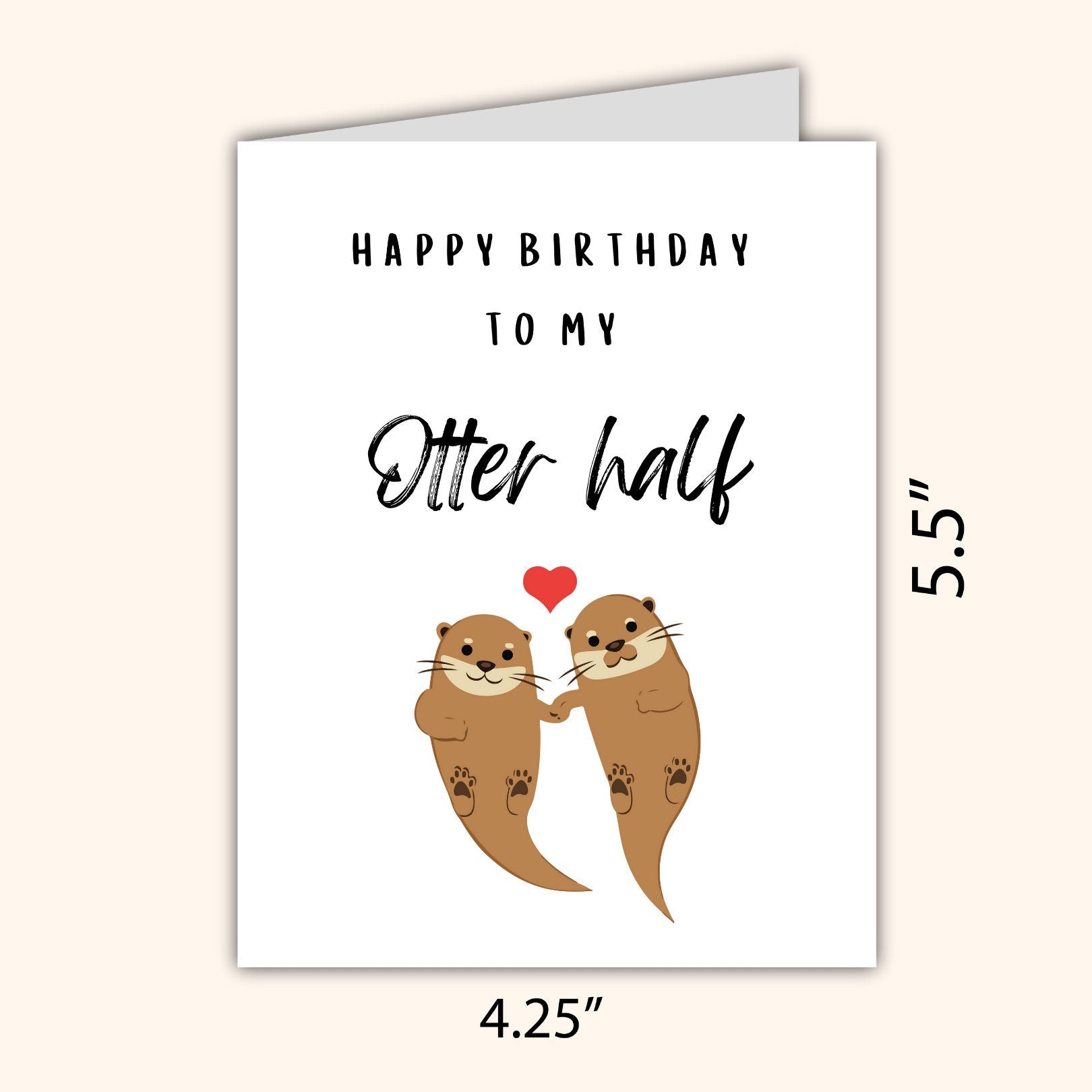My Otter Half Birthday Card | Husband Birthday Card | Wife Birthday Card | Girlfriend Birthday Card |  | Funny Birthday Card
