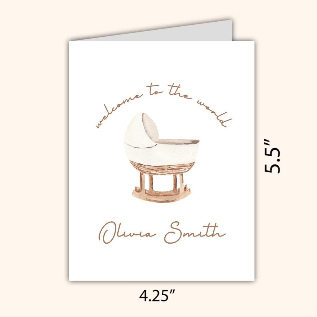 Personalized New Baby Card, Welcome To The World, Pregnant, Congratulations, Baby Shower Gift Daughter Niece Granddaughter Goddaughter Child