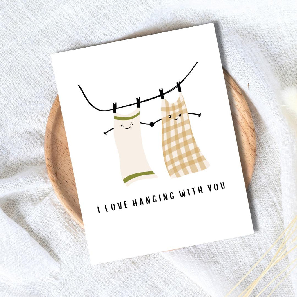 I Love Hanging With You Love Card | In Love Card | Valentine's Card for Her Him Wife Husband Boyfriend Fiance | Valentines Gift For Him Her
