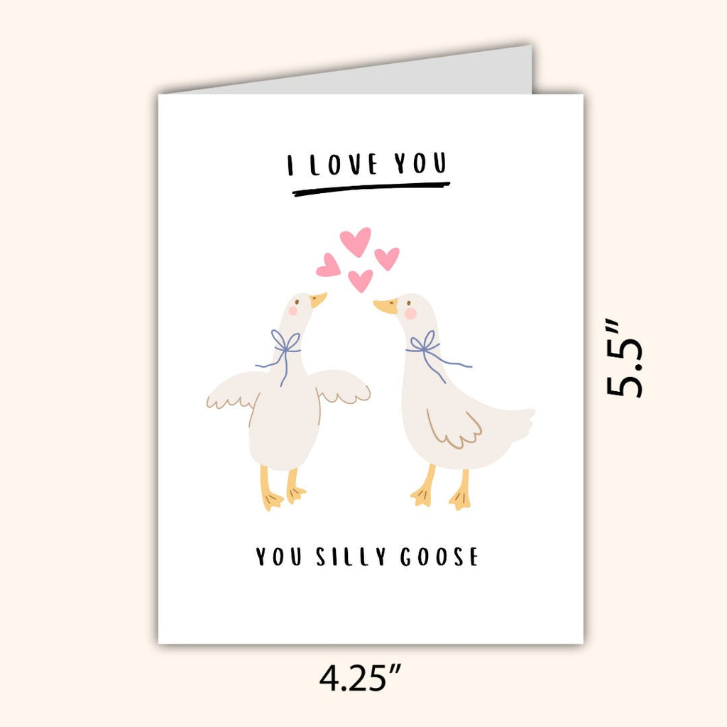 I Love You Silly Goose Anniversary Card Love Birthday Card Heartfelt Wedding/Dating Anniversary For Husband Wife Boyfriend Girlfriend Him