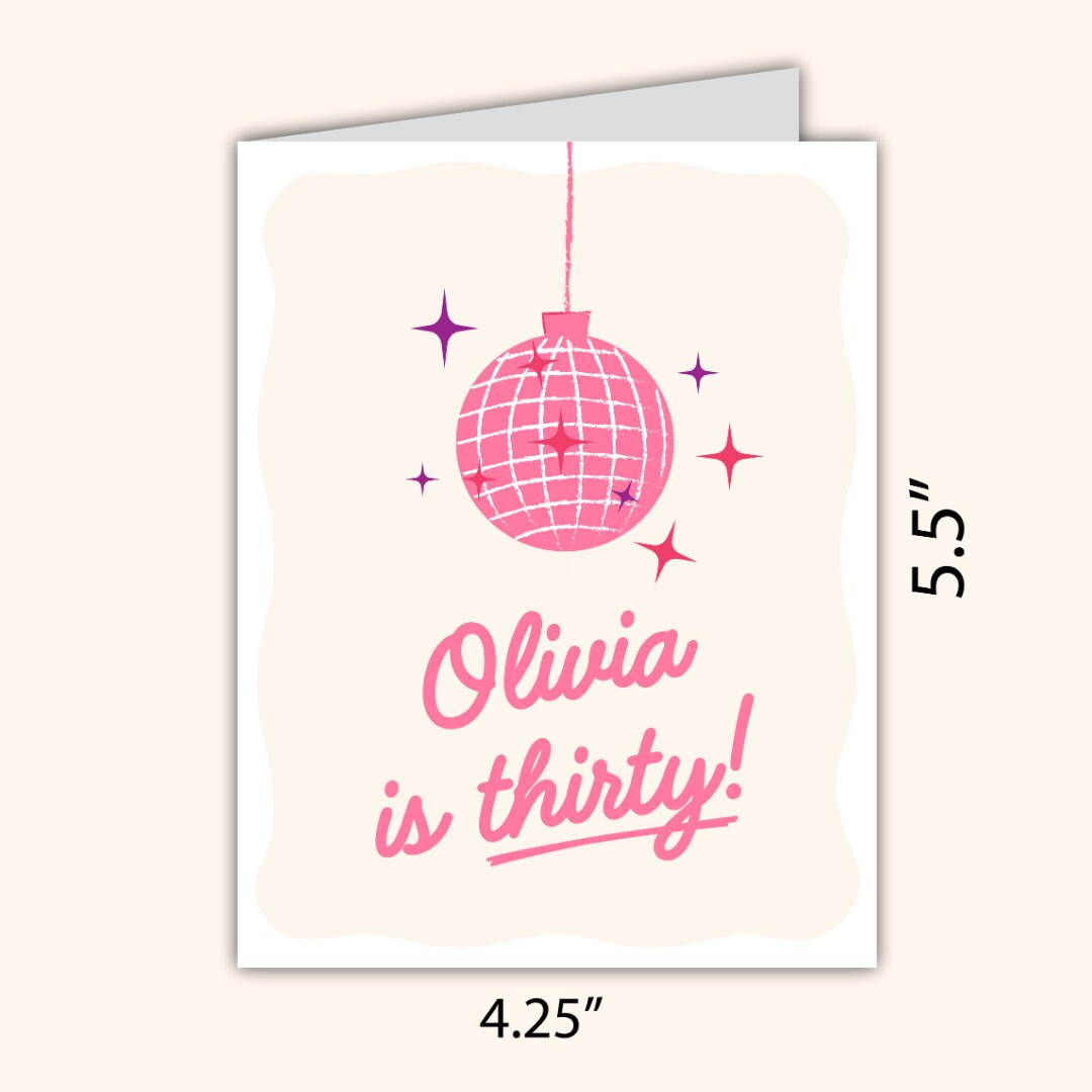 Personalised Name Thirtieth Birthday Card, 30th Birthday Card, Birthday Card For Best Friend, Friendship Card, Girl Bestie Bday, gift box
