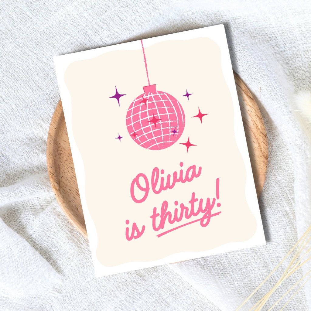 Personalised Name Thirtieth Birthday Card, 30th Birthday Card, Birthday Card For Best Friend, Friendship Card, Girl Bestie Bday, gift box