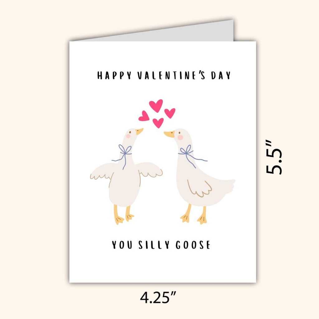 Happy Valentine's Day You Silly Goose Card | In Love Card | Valentine's Card for Her Him Wife Husband Boyfriend Fiance | Valentines Gift