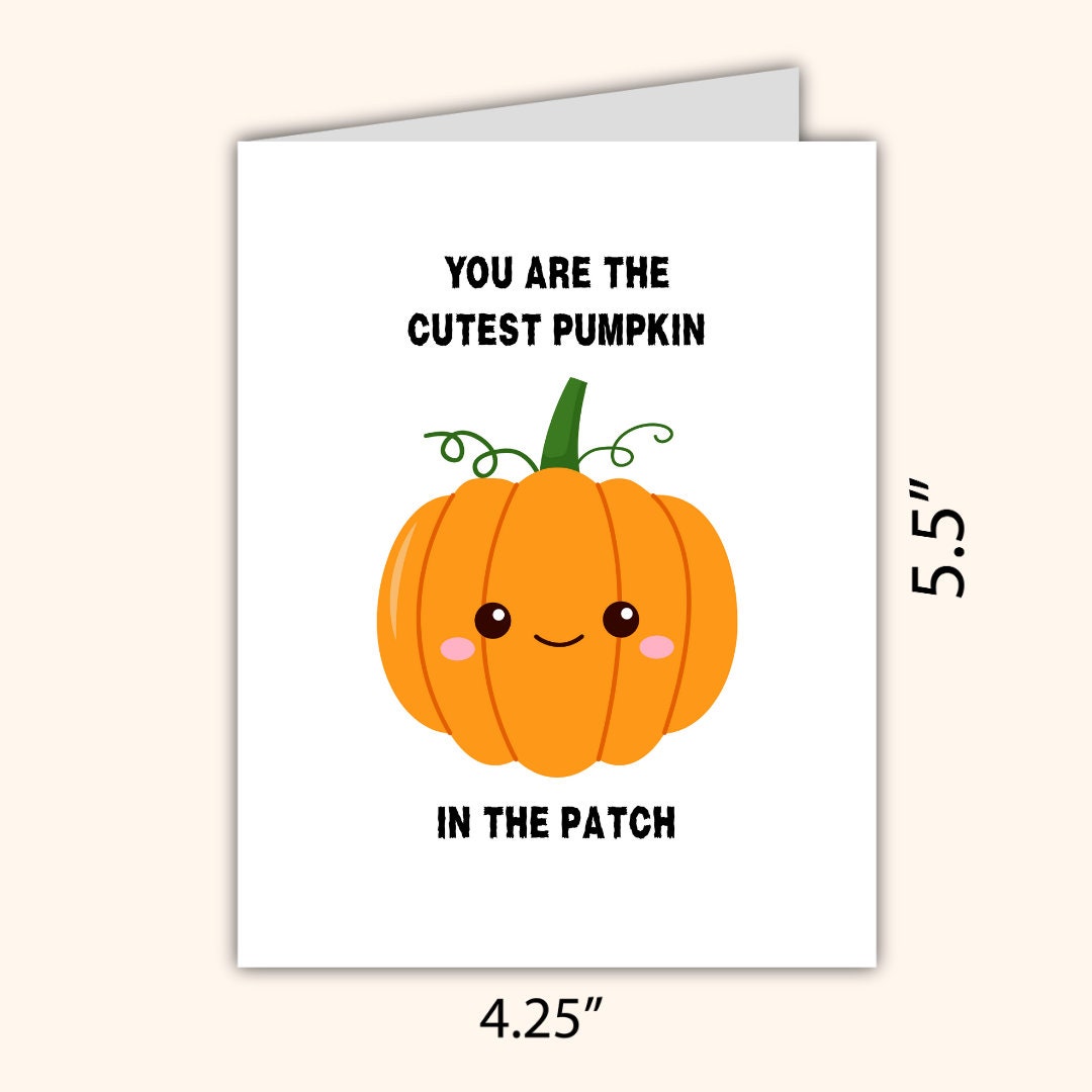 The Cutest Pumpkin | Spooky Love Halloween Card Birthday Card For Husband Wife Boyfriend Girlfriend Couples Partner Funny Birthday Card