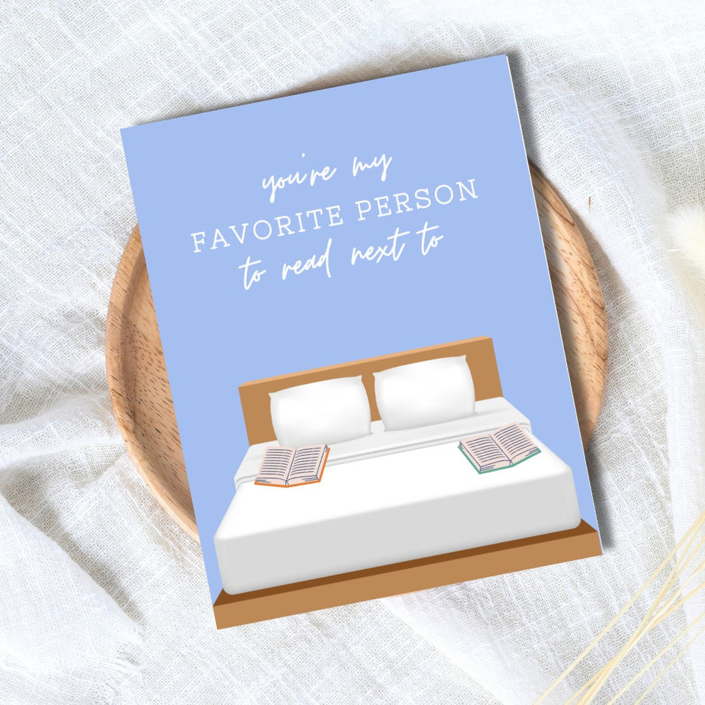 My Favorite Person To Read Next To Love Birthday Card Heartfelt Wedding/Dating Anniversary For Husband Wife Boyfriend Girlfriend Him Bookish