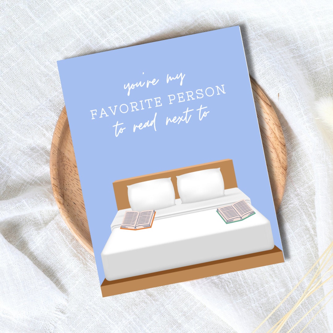 My Favorite Person To Read Next To Love Birthday Card Heartfelt Wedding/Dating Anniversary For Husband Wife Boyfriend Girlfriend Him Bookish