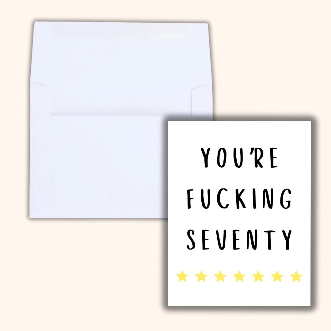 70th birthday card, Seventieth birthday card, milestone birthday card, 70th birthday gift, gift for men, half a hundred, rude birthday card