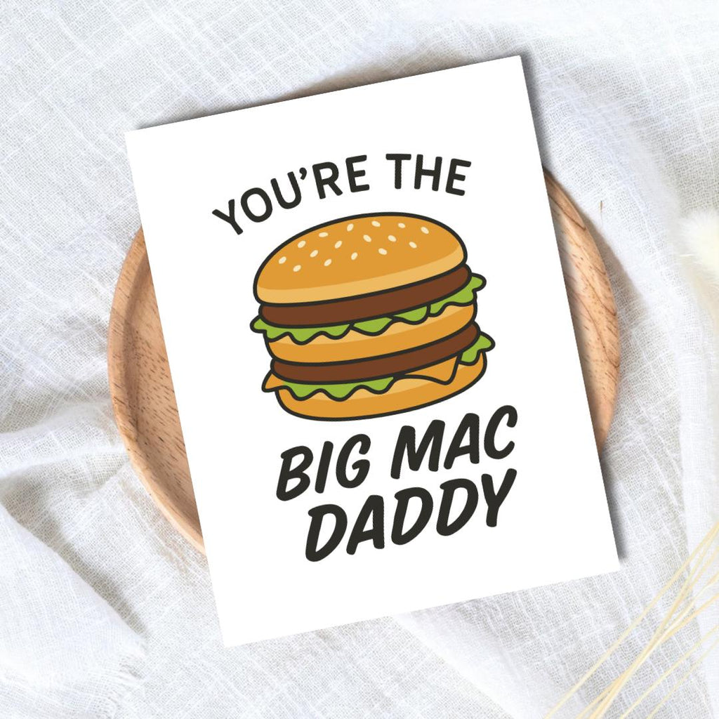 Big Mac Daddy Father's Day Card | Funny Fathers Day Card For Dad Grandad Husband | Dad Birthday | Cute Daddy Grandpa Grandfather