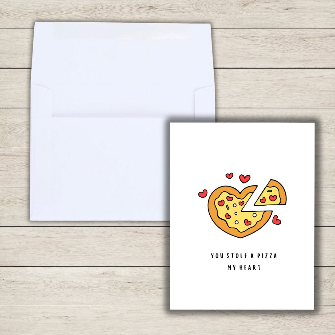 You Stole A Pizza My Heart Anniversary Card In Love Birthday Card Heartfelt Wedding/Dating Anniversary For Husband Wife Boyfriend Girlfriend