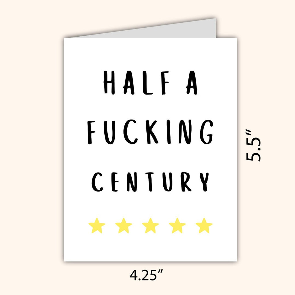 50th birthday card, Fiftieth birthday card, milestone birthday card, 50th birthday gift, gift for men, half a hundred, rude birthday card
