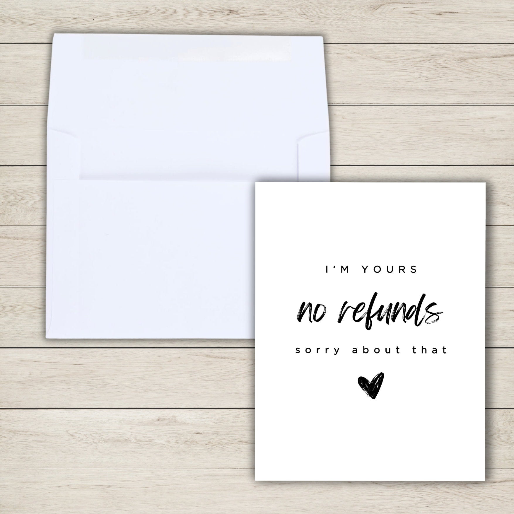 I'm Yours No Refunds, Funny Birthday Card For Him, Joke Anniversary Card For Boyfriend, Girlfriend, Husband, Wife, Valentine's Day Card