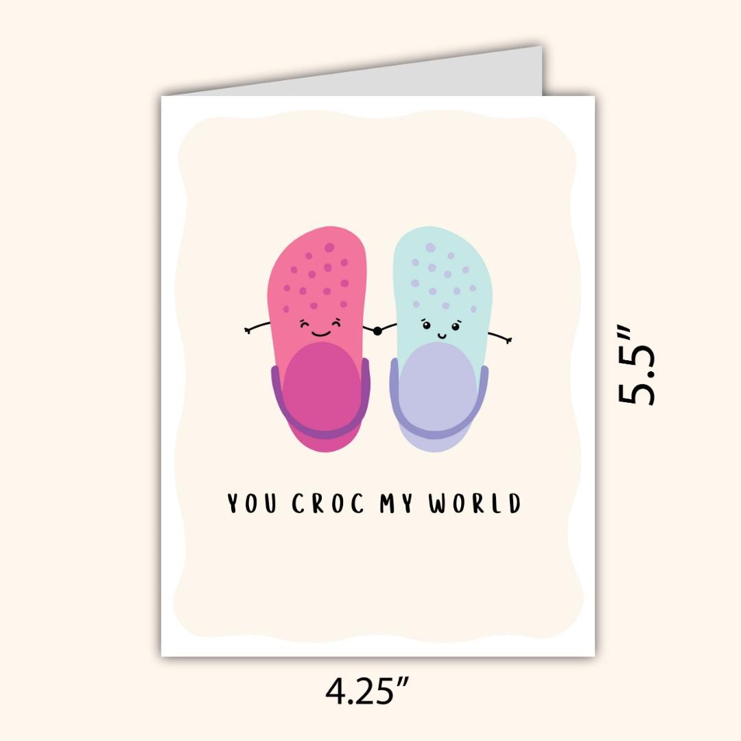 In Love Birthday Card | You Croc My World | Funny Birthday Card | Birthday Gift for Wife Husband | Valentines Card For Her Him