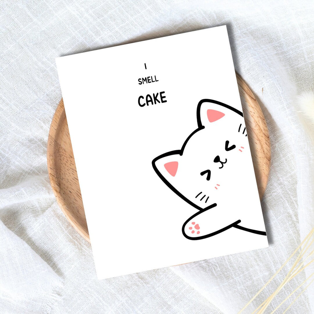 I Want Cake Cat Birthday Card For Best Friend, Gift For Cat Mom Funny Rude Birthday Card Bestie Husband Wife Boyfriend Girlfriend Coworker