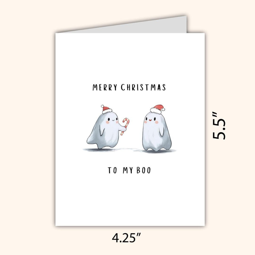 Merry Christmas To My Boo Loving Card, Boyfriend Christmas card, Girlfriend, Christmas card for Wife, Husband, Personalised Christmas Gift