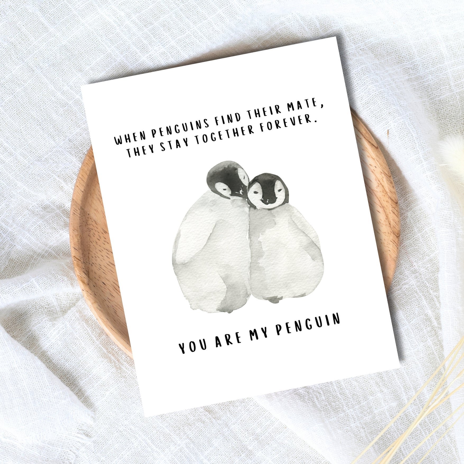 Penguins Mate Forever, You Are My Penguin Card | Husband Wife Boyfriend Girlfriend Partner | Penguin Birthday Anniversary Card | Cute Sweet
