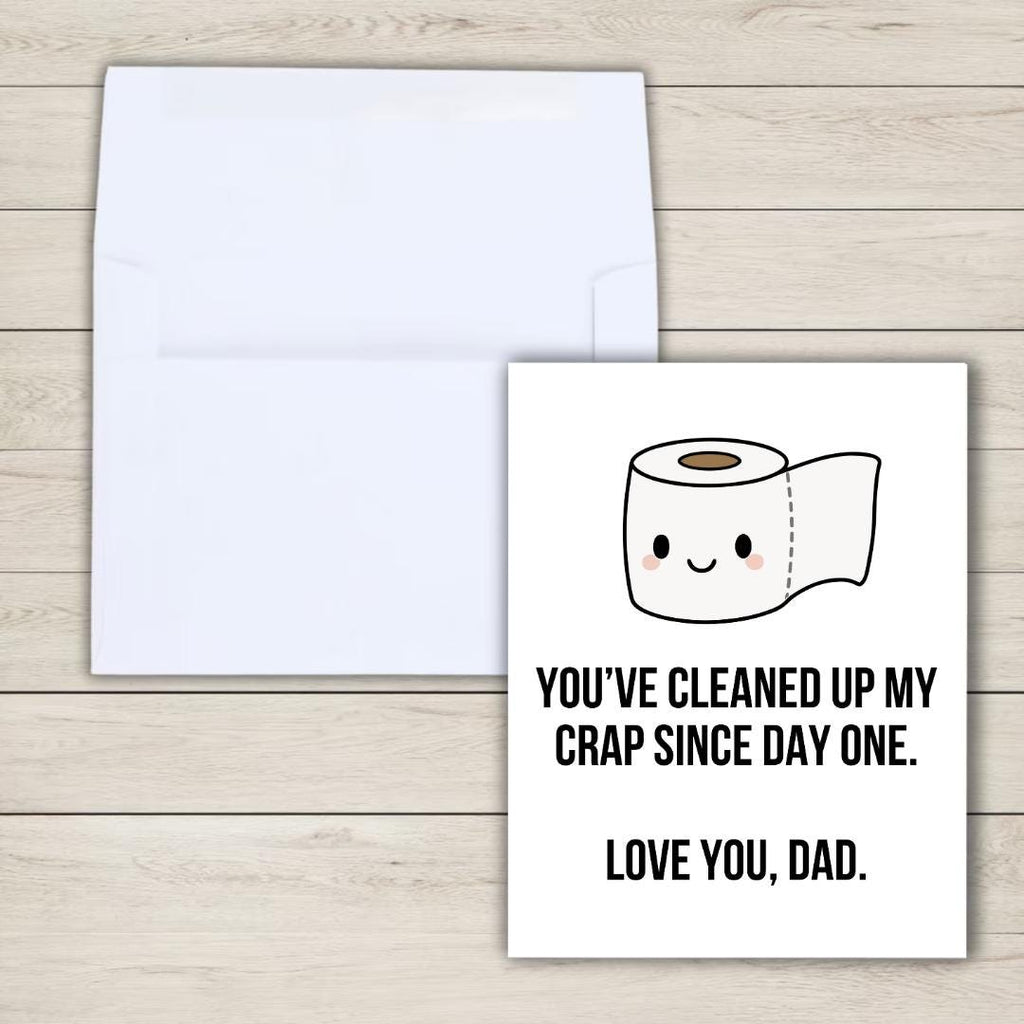 You've Cleaned Up My Crap Father's Day Card | Funny Fathers Day Card For Dad Grandad Husband | Dad Birthday | Cute Daddy Grandpa Grandfather