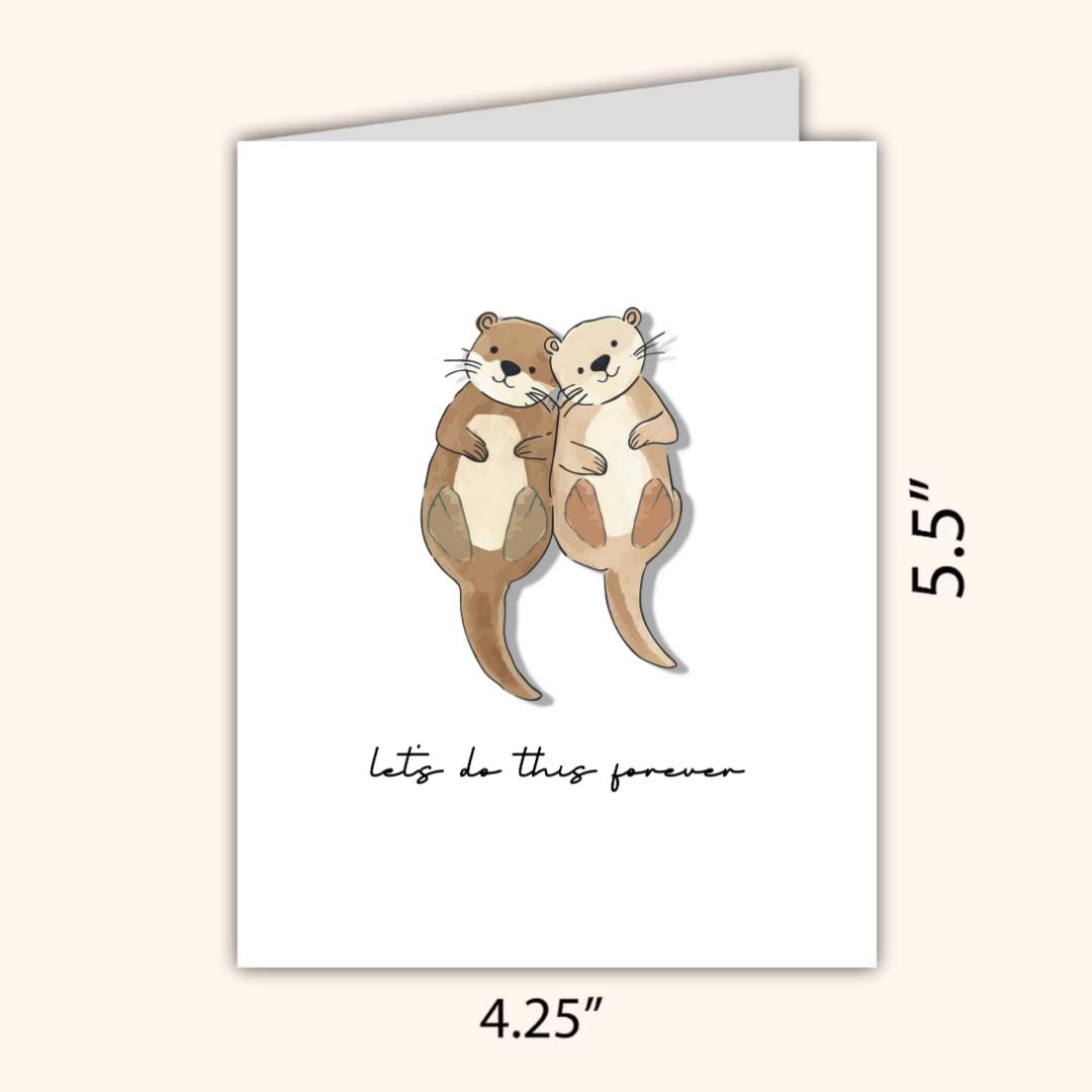 In Love Otter Card - cute and punny Valentine’s Day card by Northern Wind Creative