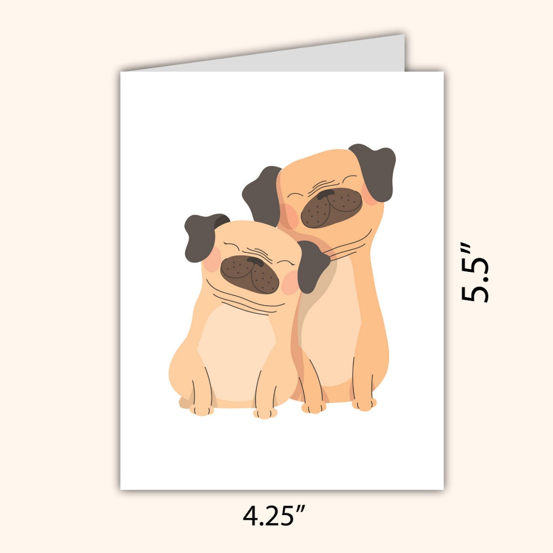 Pug Love Card | Card For Pet Owner | Pug Card | Anniversary Card for Wife Husband | Valentines Card For Her Him