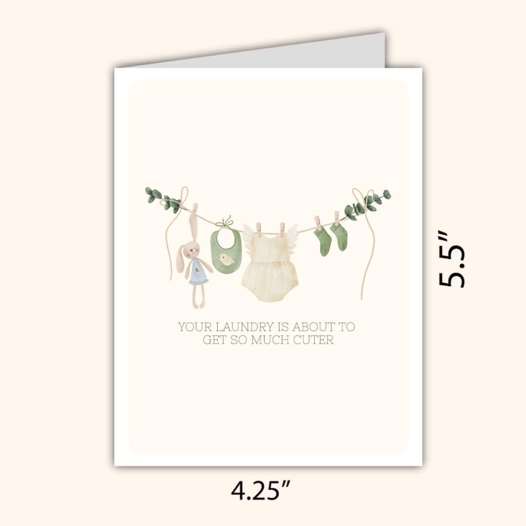 Your Laundry Is About To Get Cuter Baby Shower Card, A New Baby Card, Bestie Pregnant, Congratulations,  Daughter Niece Granddaughter Child