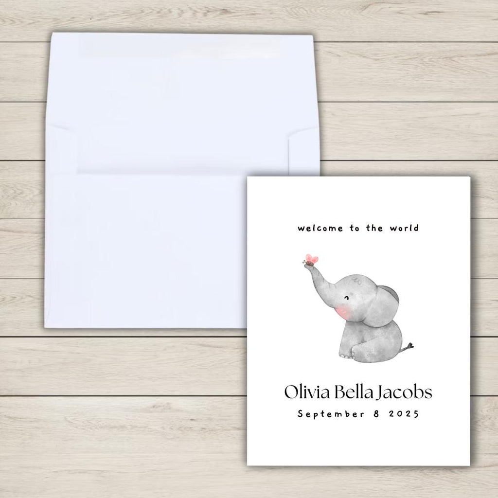 Personalized New Baby Card, Welcome To The World, Pregnant, Congratulations, Baby Shower Gift Daughter Niece Granddaughter Goddaughter Child