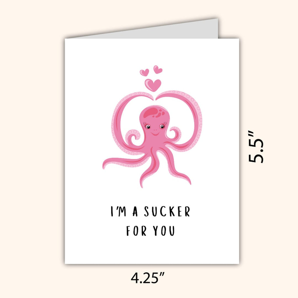I'm A Sucker For You Love Card Funny Anniversary Birthday Card Heartfelt Wedding/Dating Anniversary Husband Wife Boyfriend Girlfriend Him