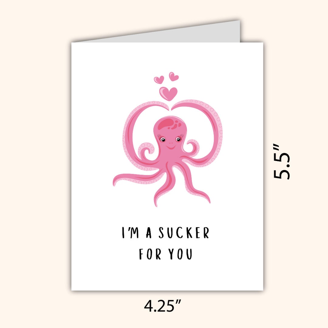 I'm A Sucker For You Love Card Funny Anniversary Birthday Card Heartfelt Wedding/Dating Anniversary Husband Wife Boyfriend Girlfriend Him