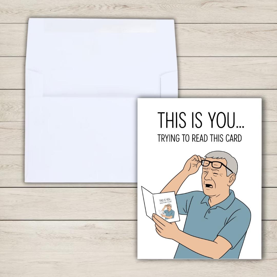 This is You Reading This Father's Day Card | Funny Fathers Day Card For Dad Grandad Husband | Dad Birthday | Cute Daddy Grandpa Grandfather