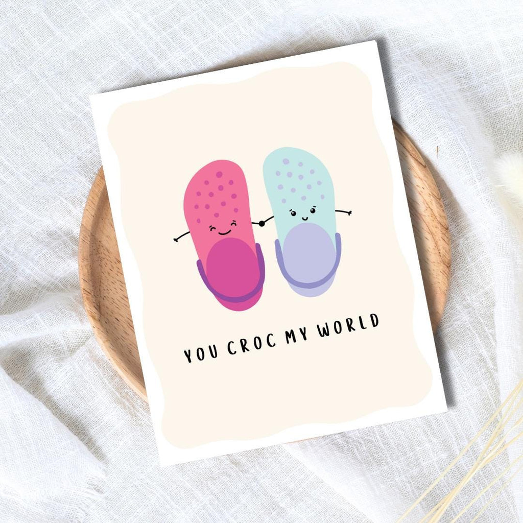 In Love Birthday Card | You Croc My World | Funny Birthday Card | Birthday Gift for Wife Husband | Valentines Card For Her Him