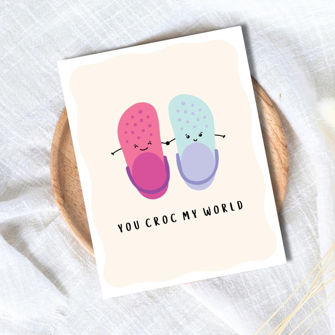 In Love Birthday Card | You Croc My World | Funny Birthday Card | Birthday Gift for Wife Husband | Valentines Card For Her Him