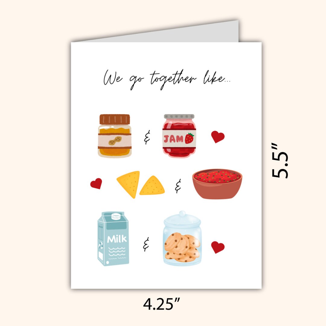 We Go Together Like Birthday Valentine's Card Love Card Heartfelt Wedding/Dating Anniversary For Husband Wife Boyfriend Girlfriend Him