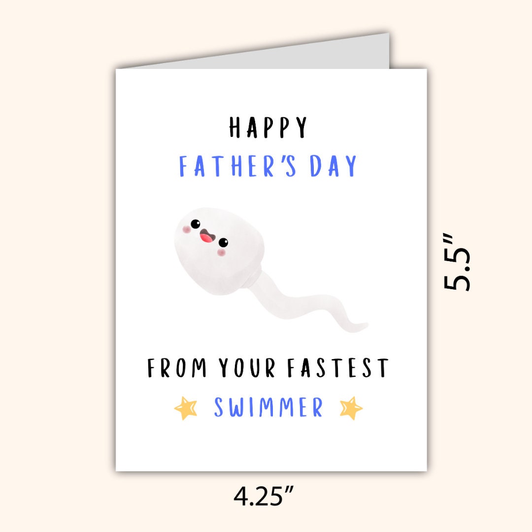Happy Father's Day from Your Fastest Swimmer Card - funny Father’s Day card by Northern Wind Creative