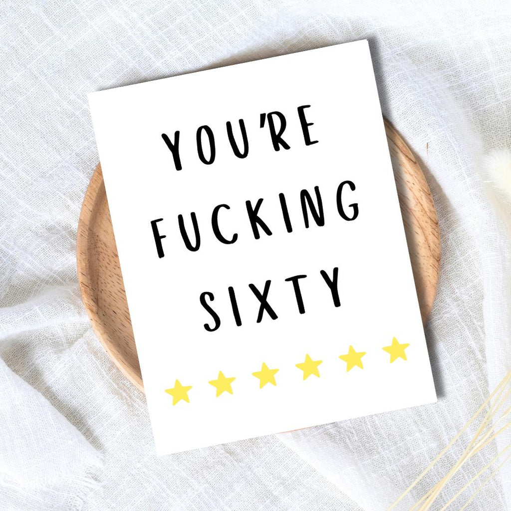 60th birthday card, Sixtieth birthday card, milestone birthday card, 60th birthday gift, gift for men, half a hundred, rude birthday card