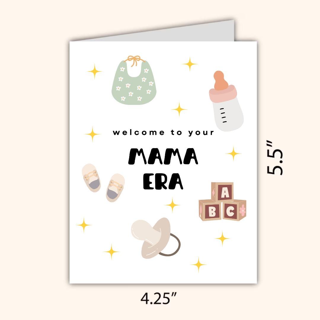 Mama Era New Parent Card, A New Baby Card, Pregnant, Congratulations, Baby Shower Card Daughter Niece Granddaughter Goddaughter Child Kids