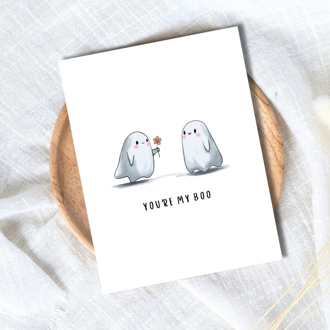 You're My Boo | Spooky Love Halloween Card Birthday Card For Husband Wife Boyfriend Girlfriend Couples Partner Funny Birthday Card