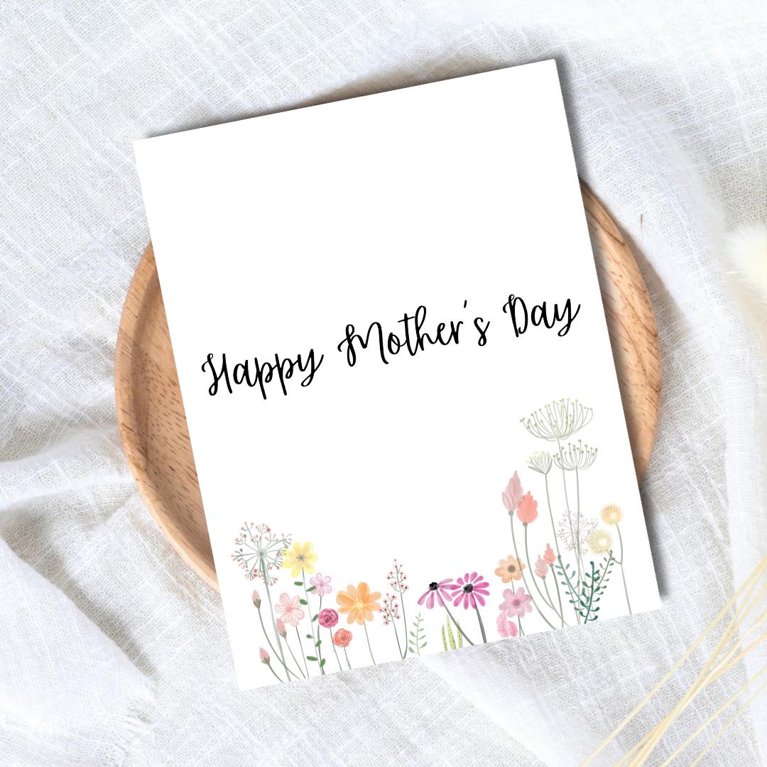 Mother's Day Flowers Card, Happy Mothers Day Card, Card For Mothers Day, Mum Mothers Day Cards For Her, Mothers Day Card For Grandma, Nana