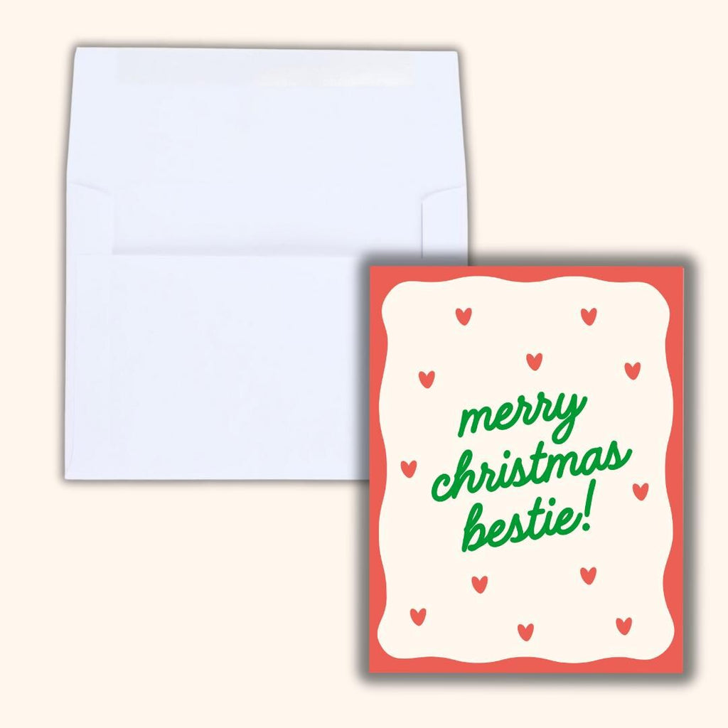 Merry Christmas Bestie, Bestie Christmas Card, Christmas Card For Best Friend, Friendship Card, Girl Bestie, gift box for friend Christmas