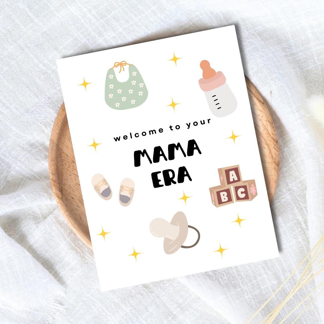 Mama Era New Parent Card, A New Baby Card, Pregnant, Congratulations, Baby Shower Card Daughter Niece Granddaughter Goddaughter Child Kids