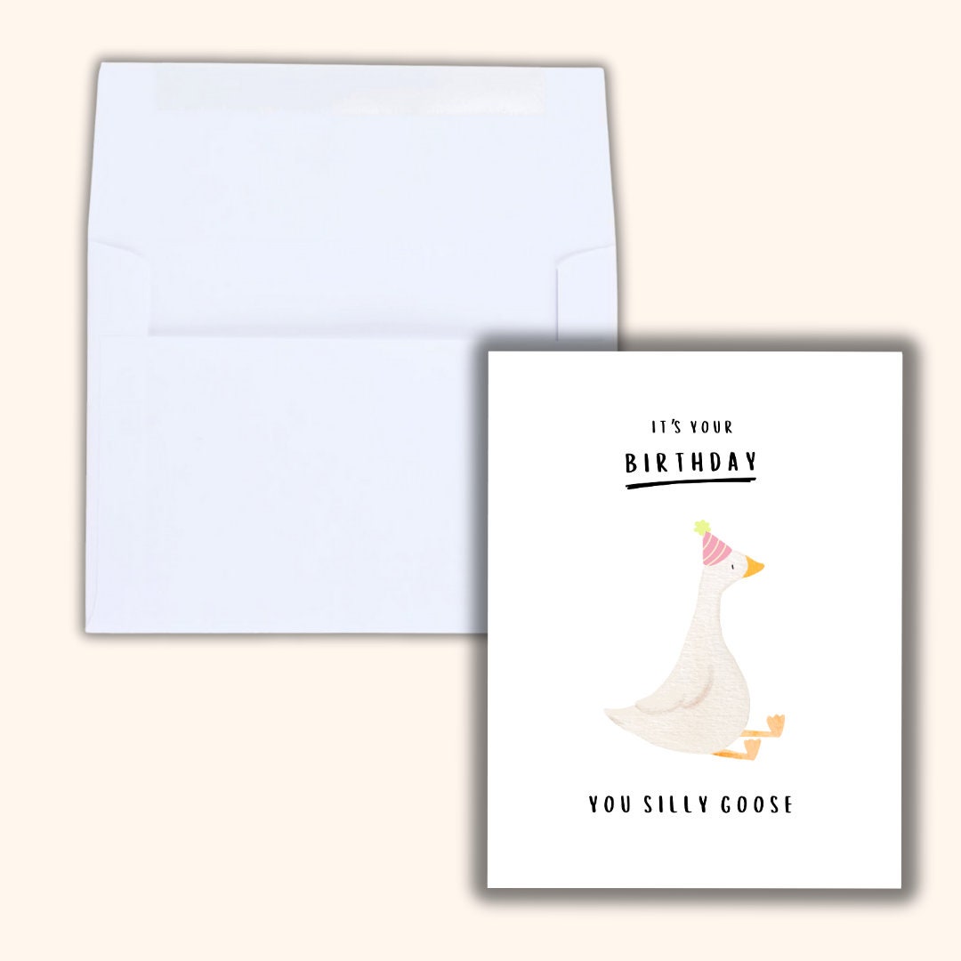 Silly Goose Birthday Card | In Love Card | Birthday Card For Husband Wife Boyfriend Girlfriend Mom Dad | Funny Birthday Card | Greeting Card