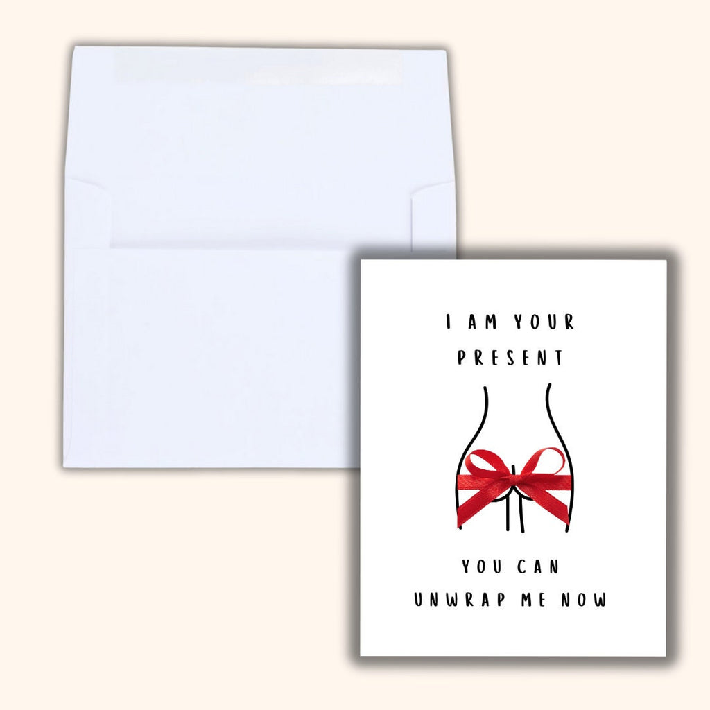 Unwrap Me Funny Sexy Christmas Card, Boyfriend christmas card, Girlfriend, Christmas card for Wife, Husband, personalised Christmas Gift