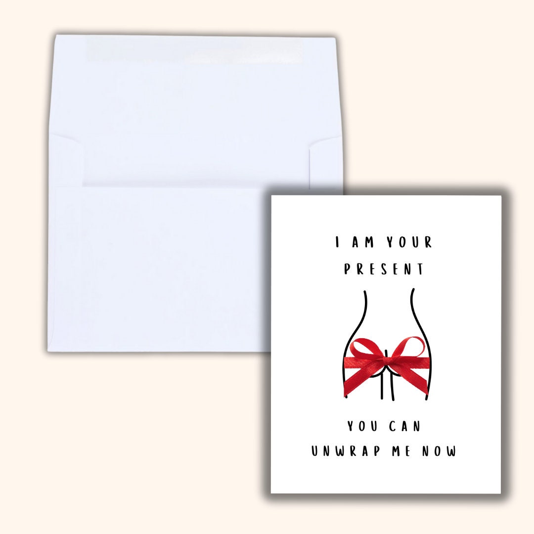 Unwrap Me Funny Sexy Christmas Card, Boyfriend christmas card, Girlfriend, Christmas card for Wife, Husband, personalised Christmas Gift