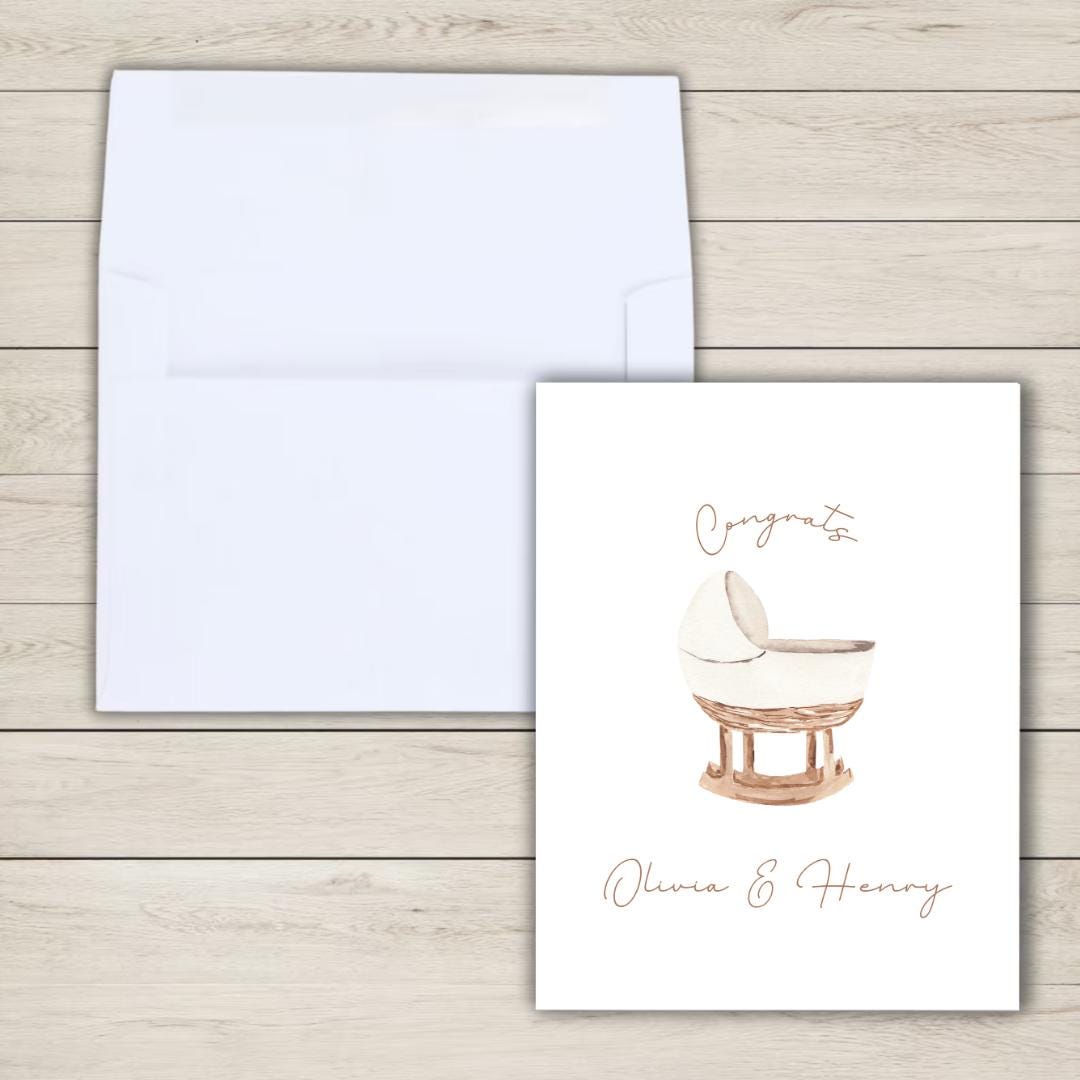 Personalized Baby Shower Card, A New Baby Card, Pregnant, Congratulations, Baby Shower Gift Daughter Niece Granddaughter Goddaughter Child