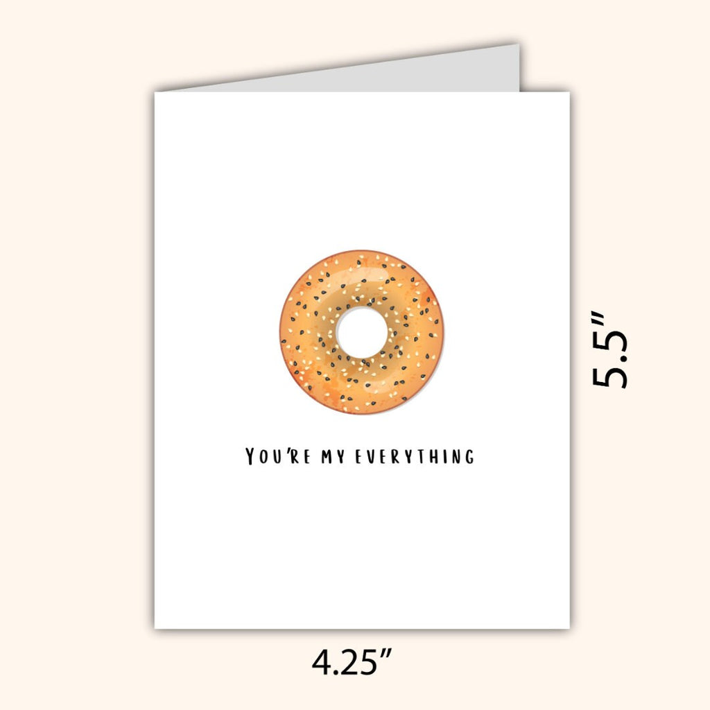 You're My Everything Birthday Card | Everything Bagel Card Funny Birthday Card Birthday Gift for Wife Husband | Valentines Card For Her Him