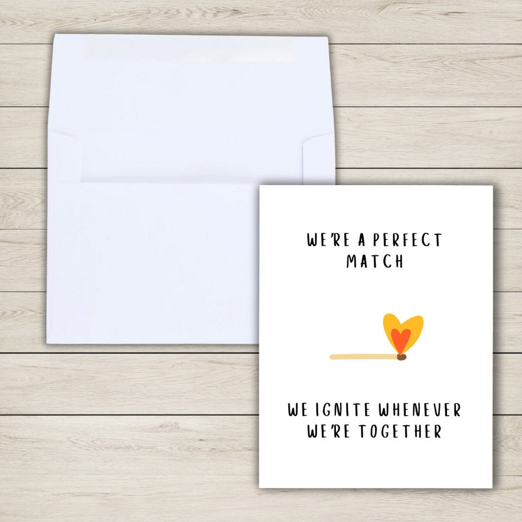 We're A Perfect Match Birthday Card | Heartfelt Card | Funny Birthday Card | Birthday Gift for Wife Husband | Valentines Card For Her Him