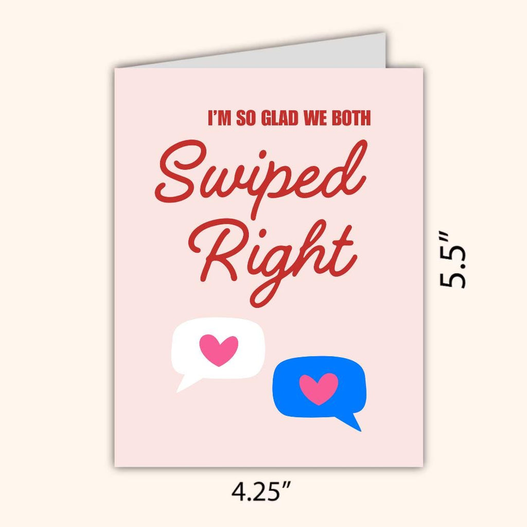 I'm So Glad We Both Swiped Right Valentines Card | Funny Birthday Card | Birthday Gift for Wife Husband | Valentines Card For Her Him
